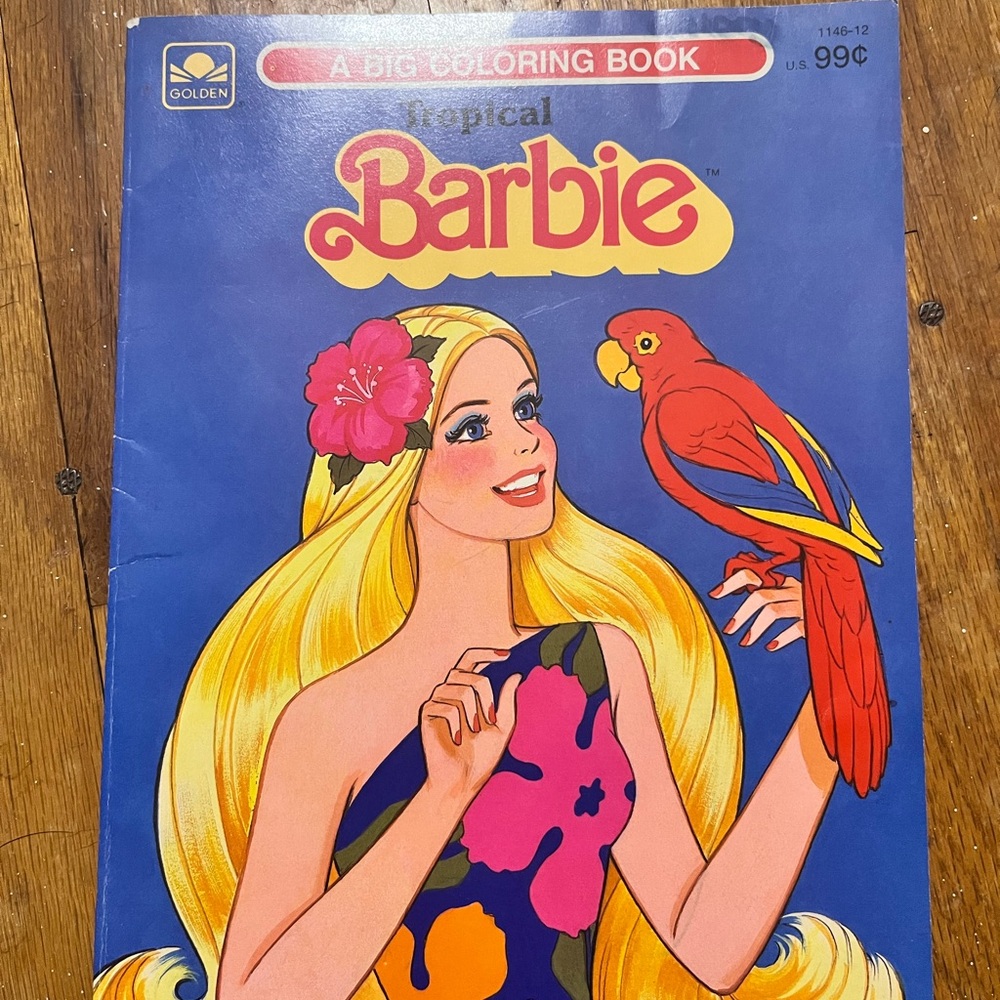 Vintage 1986 Barbie Coloring Book - Tropical Barbie